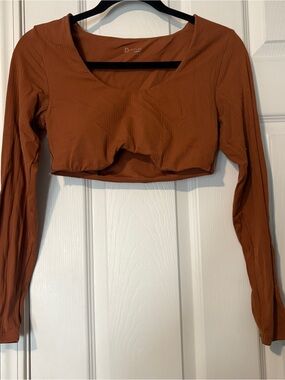 aerie Scoop-Neck Long-Sleeve Crop Top